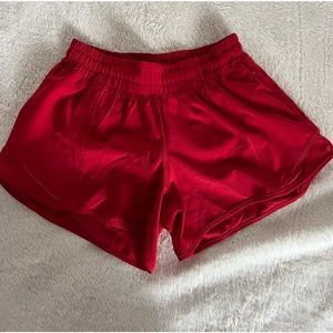 Red Lululemon shorts